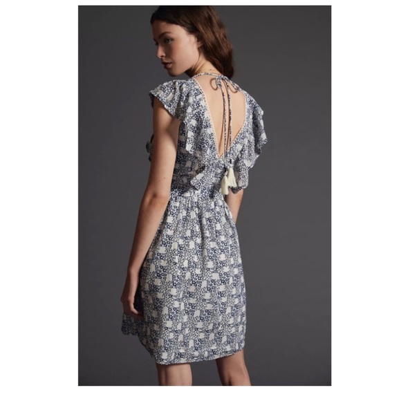 Anthropologie V-Neck Plunge Tunic Mini Dress - Picture 1 of 5